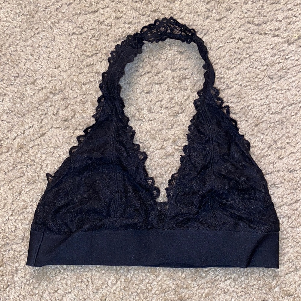 Black Lace Halter Bralette